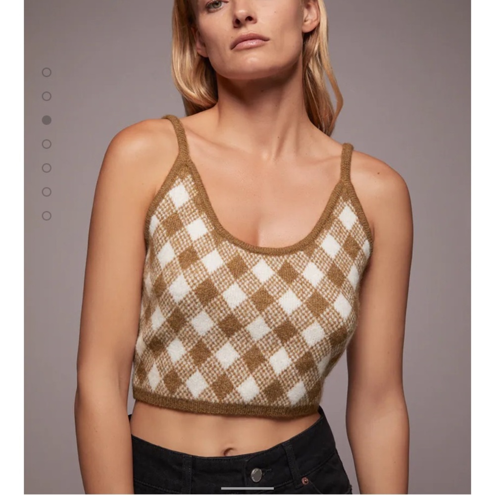 Zara cropped vest (vest only) argyle knit top